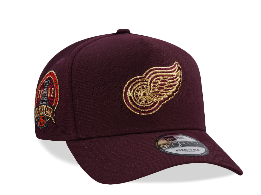 New Era Detroit Red Wings Stanley Cup Champions 2002 Maroon Prime Edition 9Forty A Frame Snapback Cap