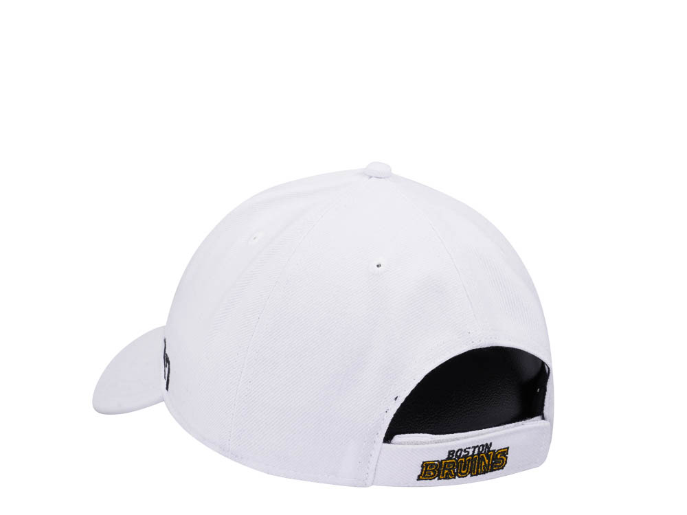 47Brand Boston Bruins White MVP Snapback Cap
