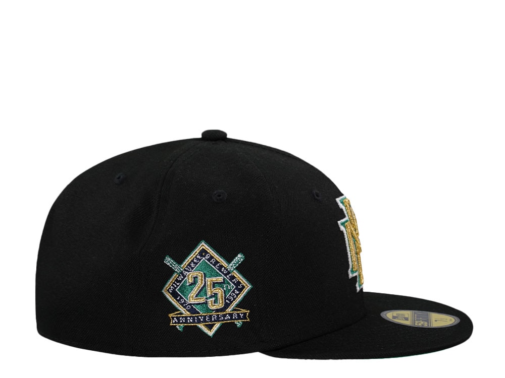 New Era Milwaukee Brewers 25th Anniversary Black Throwback Edition 59Fifty Fitted Cap