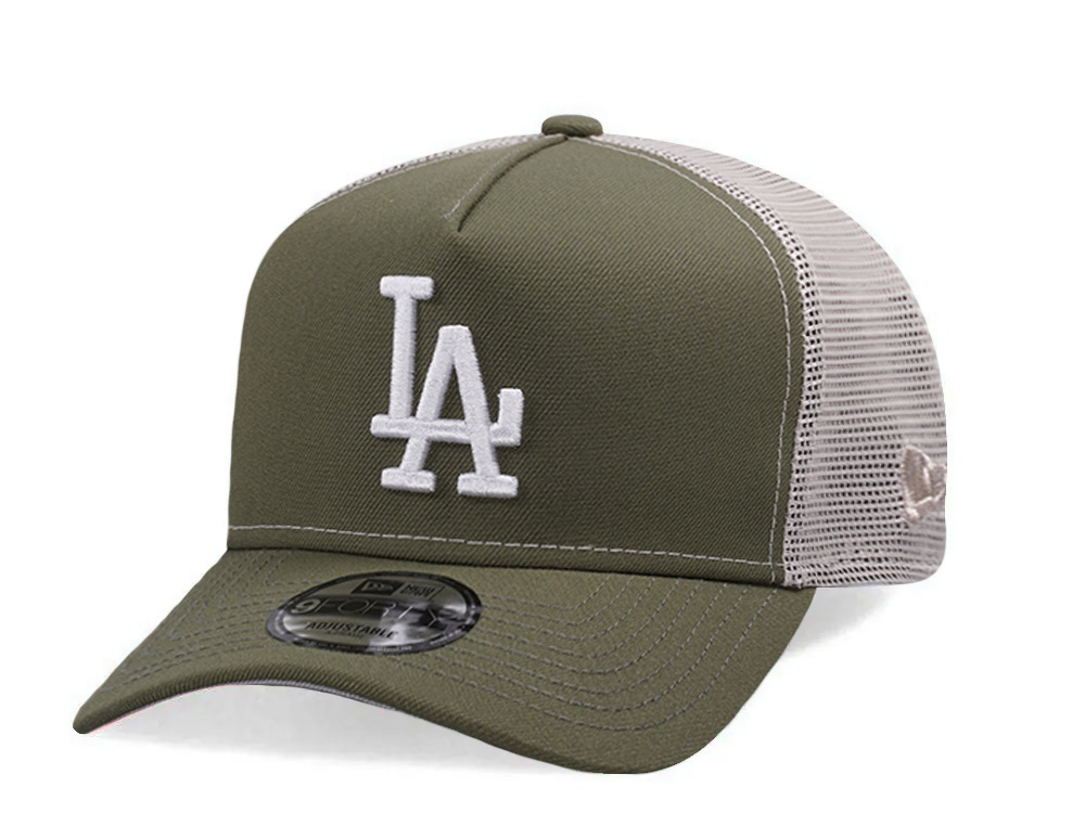 New Era Los Angeles Dodgers New Olive Prime Edition 9Forty A Frame Trucker Snapback Cap