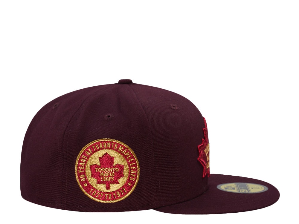 New Era Toronto Maple Leafs 50th Anniversary Maroon Throwback Edition 59Fifty Fitted Cap