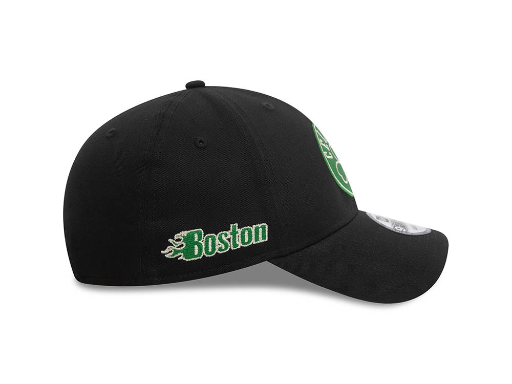 New Era Boston Celtics Black Metallic 9Forty Strapback Cap