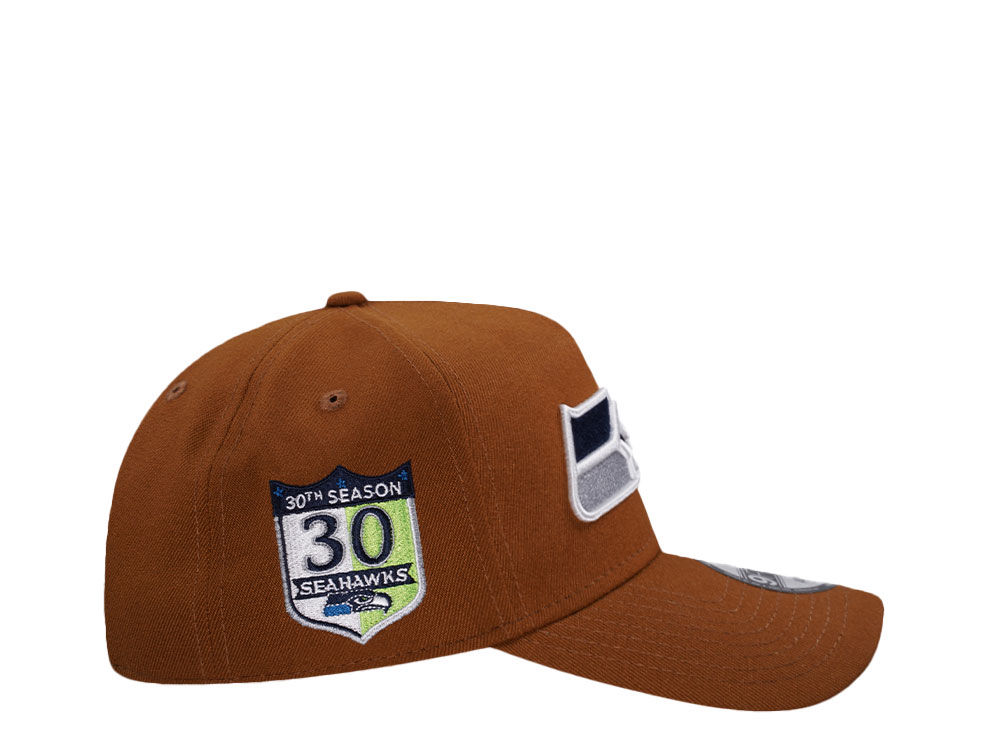 New Era Seattle Seahawks 30th Season Edition Brown 9Forty A Frame Snapback Cap