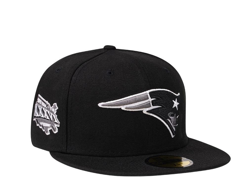 New Era New England Patriots Super Bowl XXXVI Steel Black Edition 59Fifty Fitted Cap