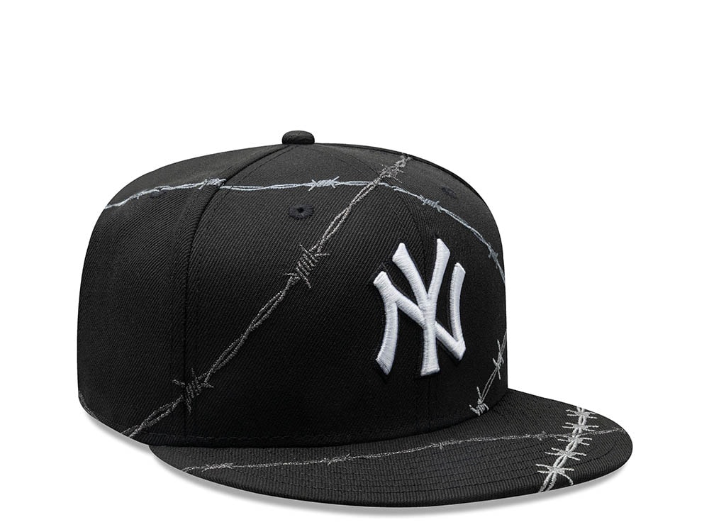 New Era New York Yankees Barbwire Black Prime Edition 59Fifty Fitted Cap