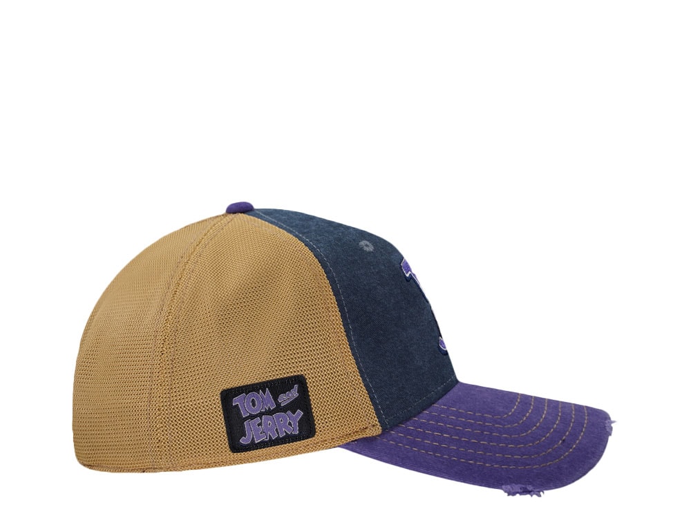 Capslab Tom and Jerry Distressed Navy Trucker Snapback Cap