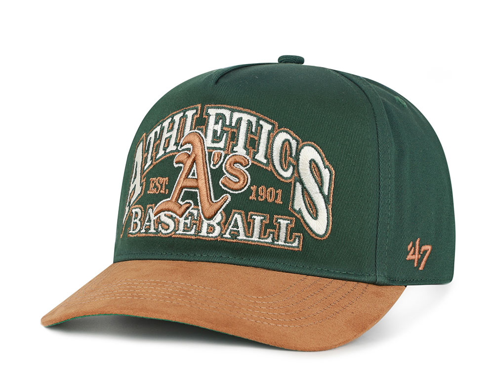 47 Brand Oakland Athletics Cooperstown Suede Visor Dark Green Hitch Snapback Cap