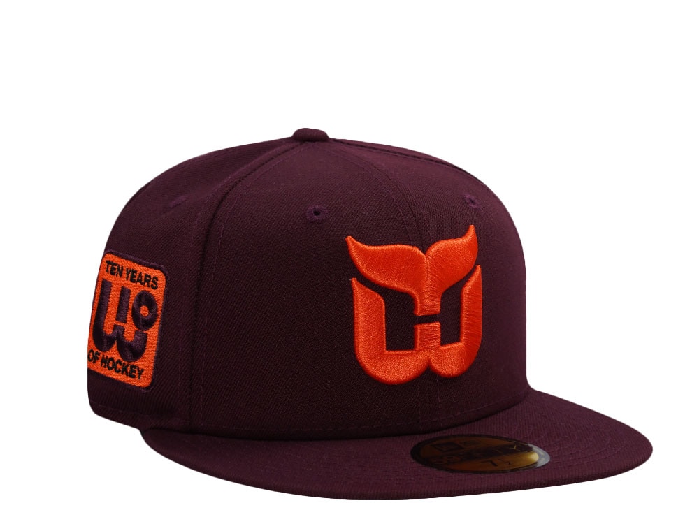 New Era Hartford Whalers 10th Anniversary Maroon Prime Edition 59Fifty Fitted Cap