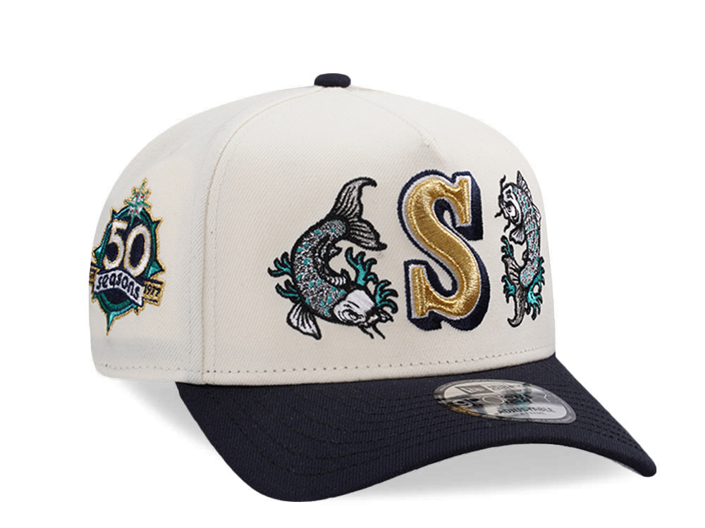 New Era Seattle Mariners 50th Anniversary Koi Chrome Two Tone Edition 9Forty A Frame Snapback Cap
