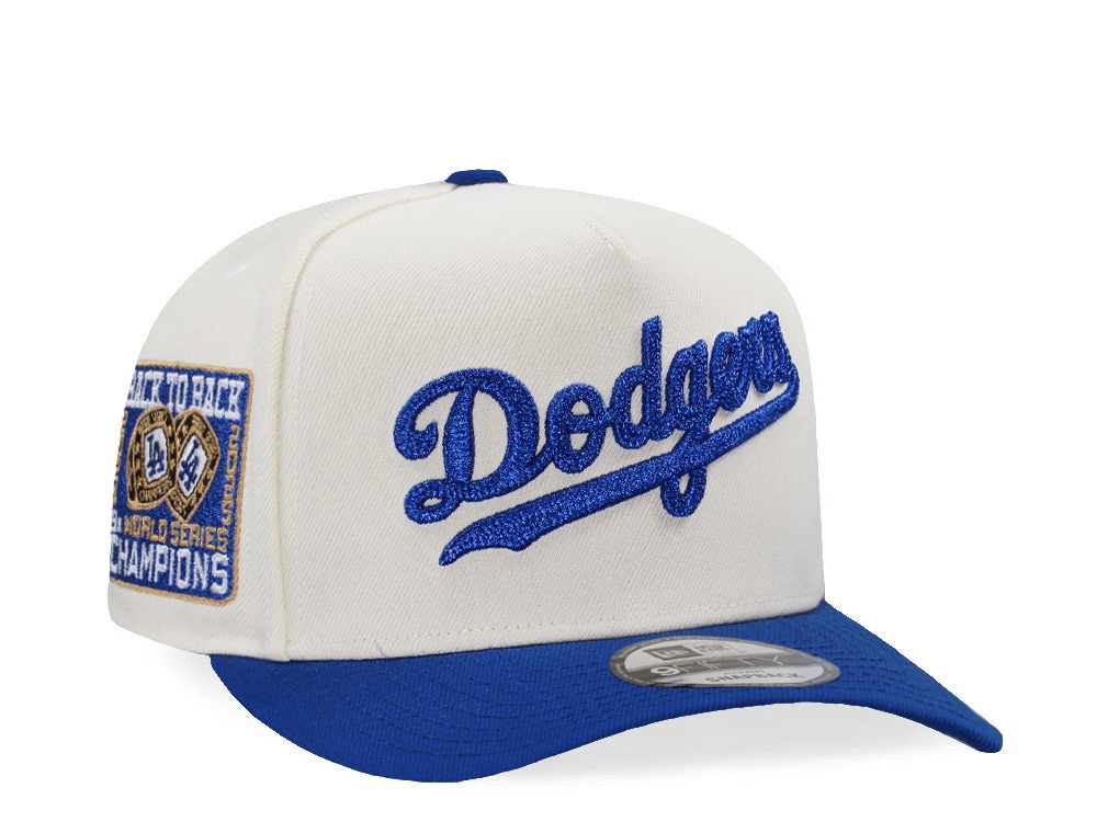 New Era Los Angeles Dodgers Back to Back World Series White Classic Edition 9Fifty A Frame Snapback Cap