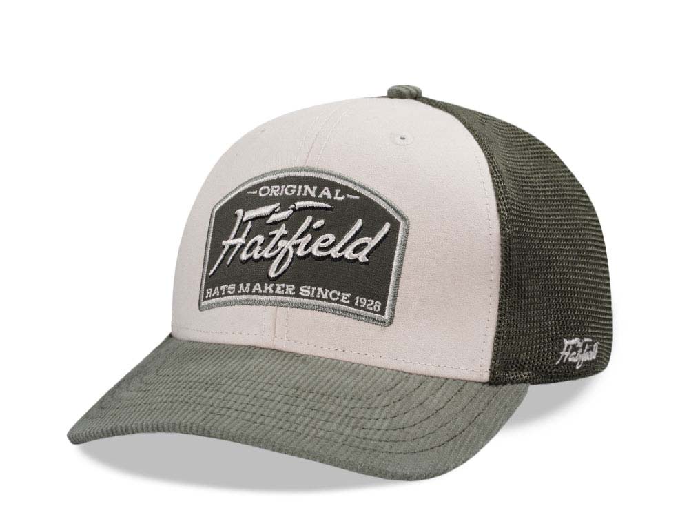 Hatfield Soft Lime Ivory Dark Green Trucker Snapback Cap