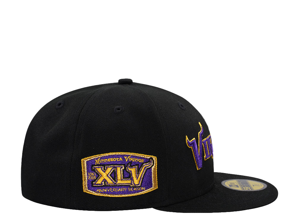 New Era Minnesota Vikings Script Black Prime Edition 59Fifty Fitted Cap