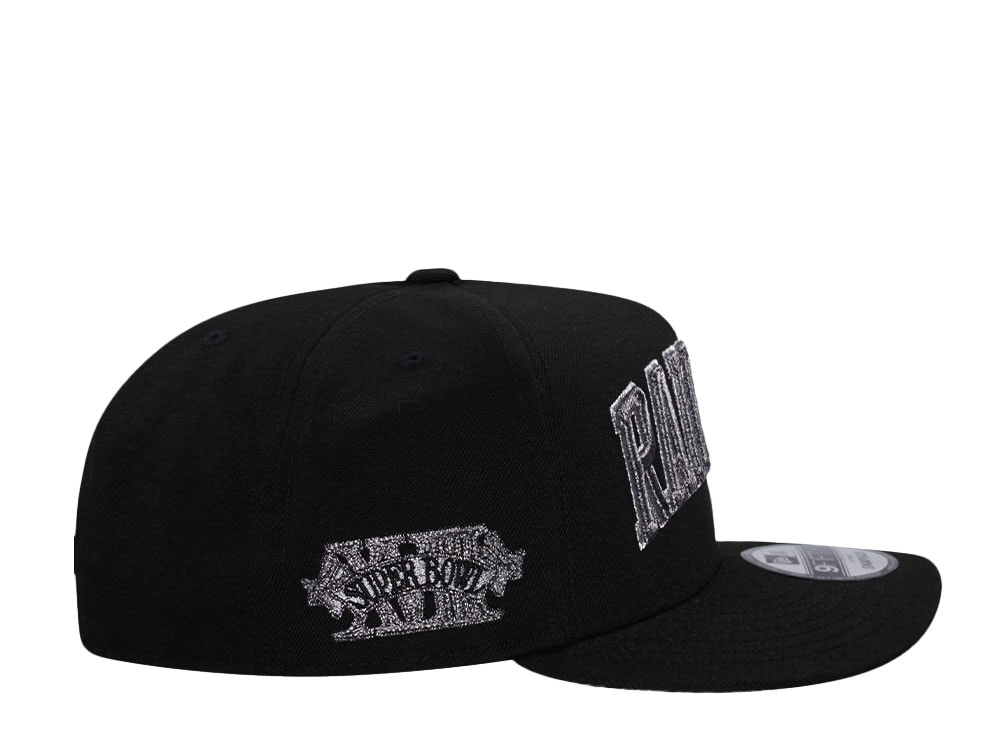 New Era Las Vegas Raiders Super Bowl XVIII Black Metallic Prime Edition 9Fifty A Frame Snapback Cap