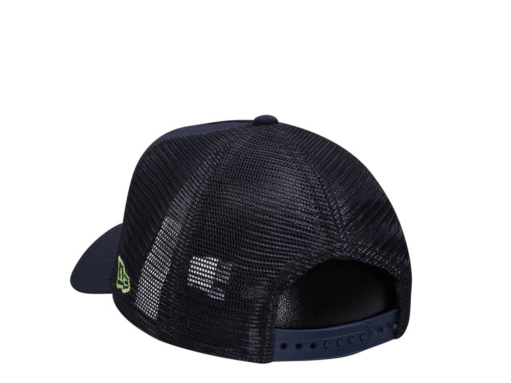 New Era Seattle Seahawks Navy 9Forty A Frame Trucker Snapback Cap