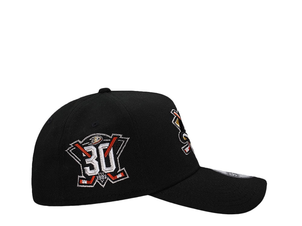 New Era Anaheim Ducks 30th Anniversary Black Edition 9Forty A Frame Snapback Cap