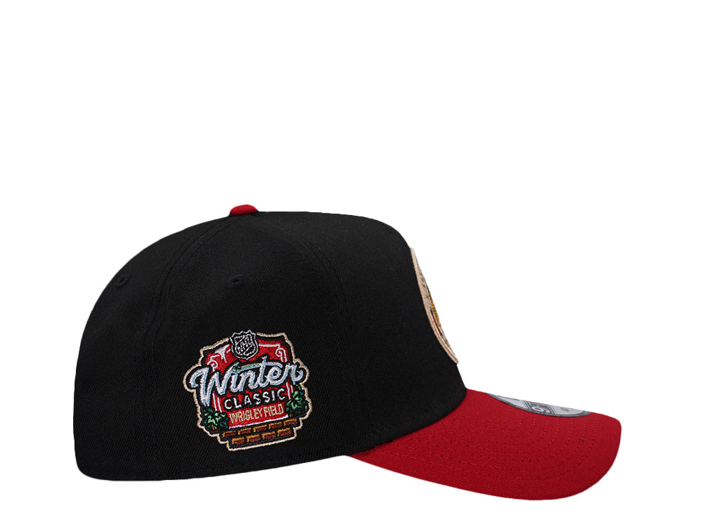 New Era Chicago Blackhawks Winter Classic Wrigley Field Black Two Tone Edition 9Forty A Frame Snapback Cap
