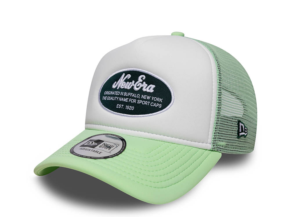 New Era Oval Foam Patch Mint 9Forty A Frame Trucker Snapback Cap