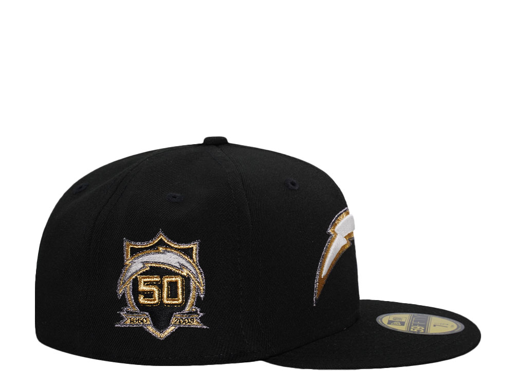 New Era Los Angeles Chargers 50th Anniversary Glow Black Prime Edition 59Fifty Fitted Cap