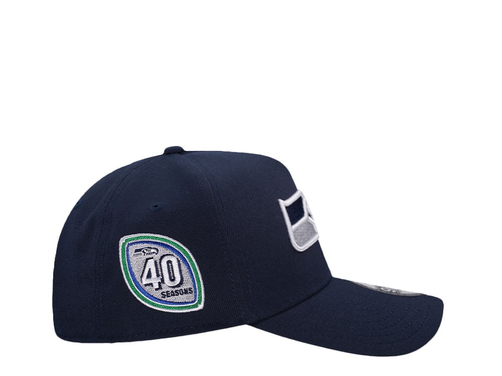 New Era Seattle Seahawks 40 Seasons Navy 9Forty A Frame Snapback Cap
