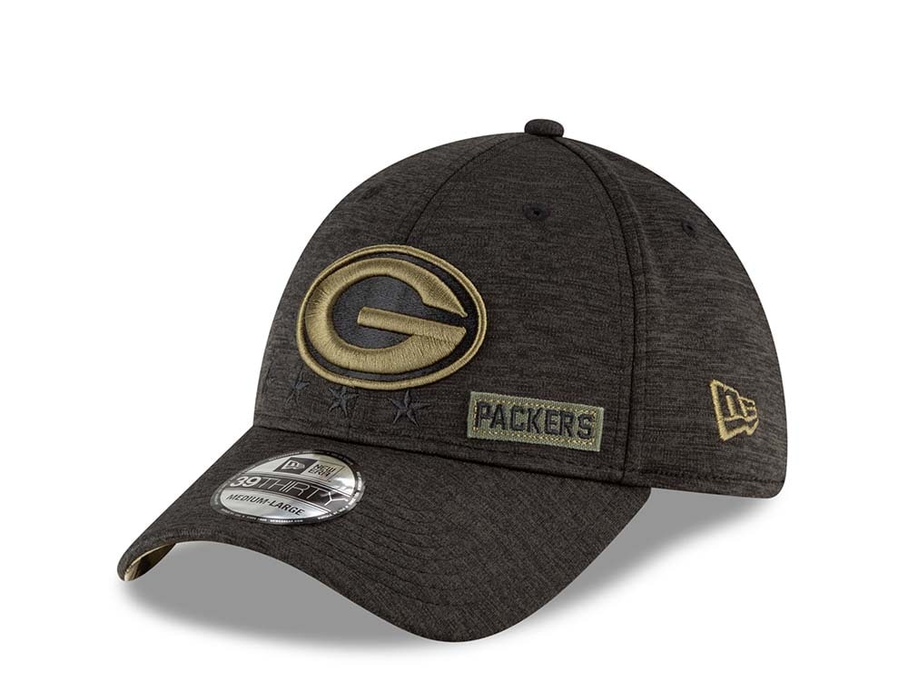 New Era Green Bay Packers Salute to Service 2020 39Thirty Stretch Cap