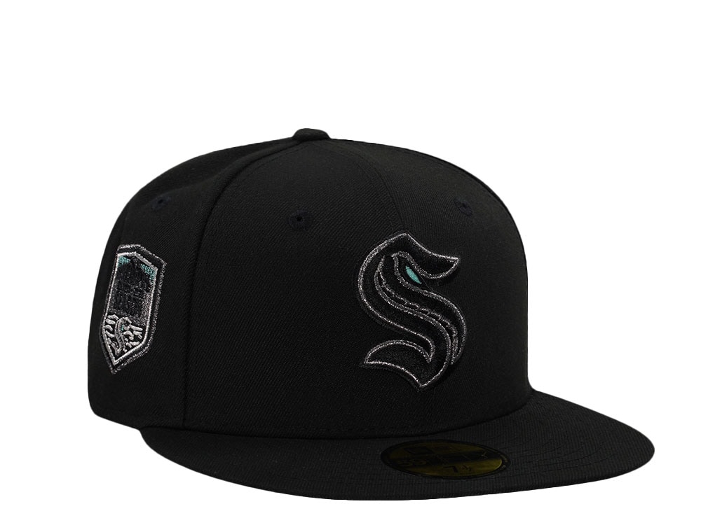 New Era Seattle Kraken Inaugural Season Metallic Black Prime Edition 59Fifty Fitted Cap