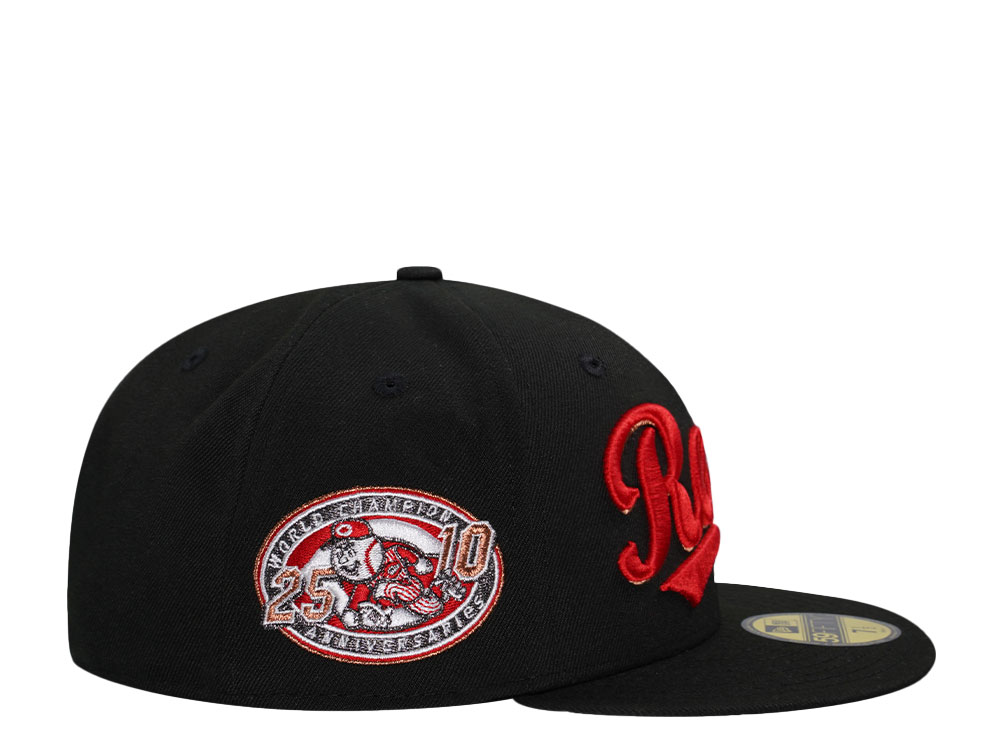 New Era Cincinnati Reds World Champion 25th Anniversary Black Prime Edition 59Fifty Fitted Cap