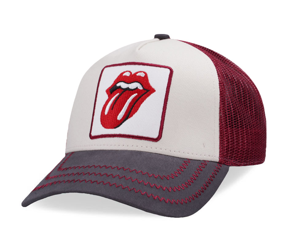 Amplified Rolling Stones Stone Red Trucker Snapback Cap