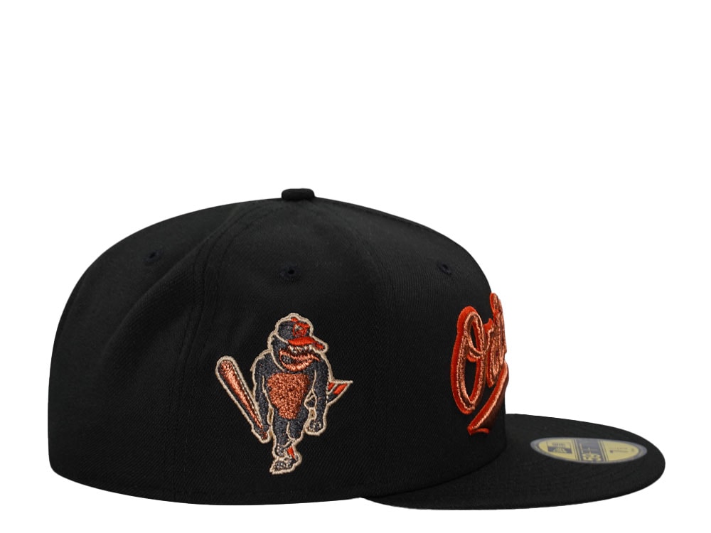 New Era Baltimore Orioles Black Metallic Throwback Edition 59Fifty Fitted Cap
