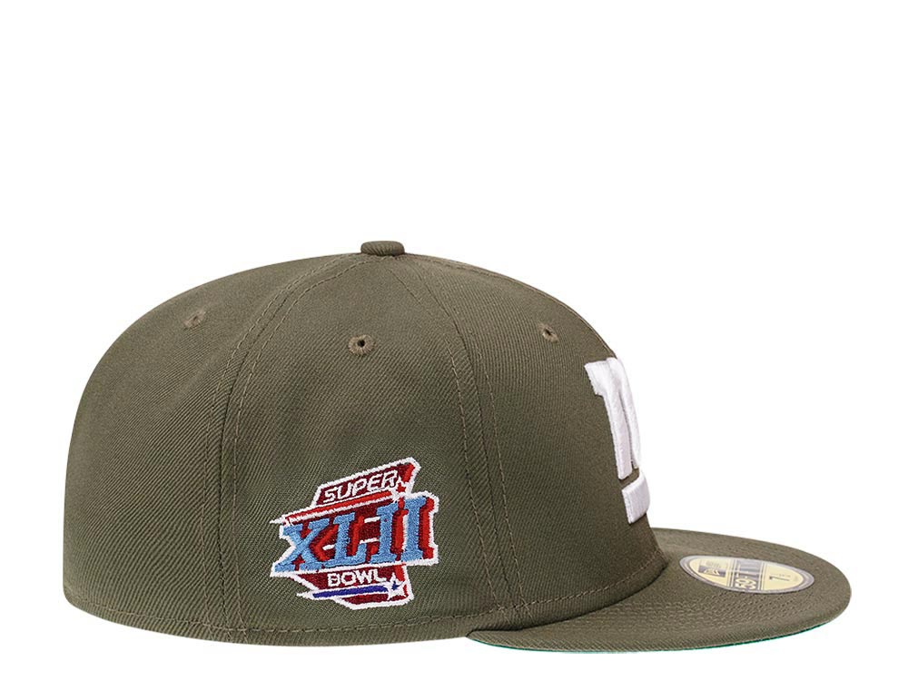 New Era New York Giants Super Bowl XLII Olive Throwback Edition 59Fifty Fitted Cap