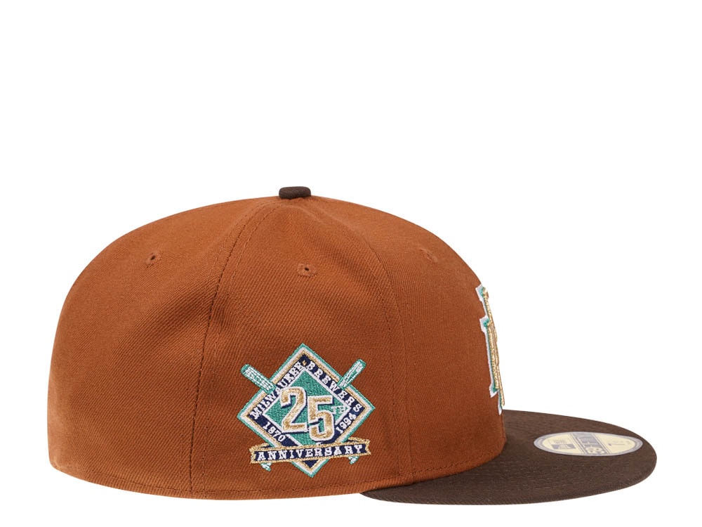 New Era Milwaukee Brewers 25th Anniversary Bourbon and Suede Edition 59Fifty Fitted Cap