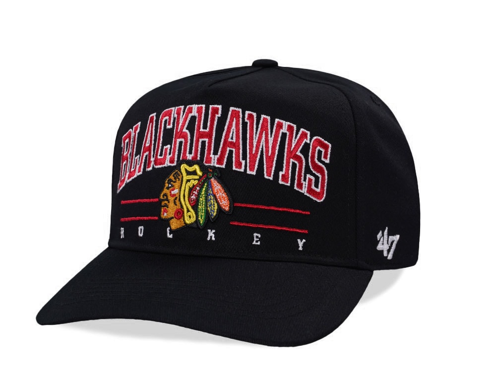 47Brand Chicago Blackhawks Black Hitch Edition Snapback Cap