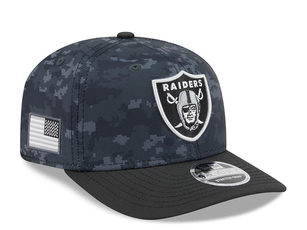 New Era Las Vegas Raiders NFL Salute to Service 2026 Digi Camo Black 9Seventy Stretch Snapback Cap
