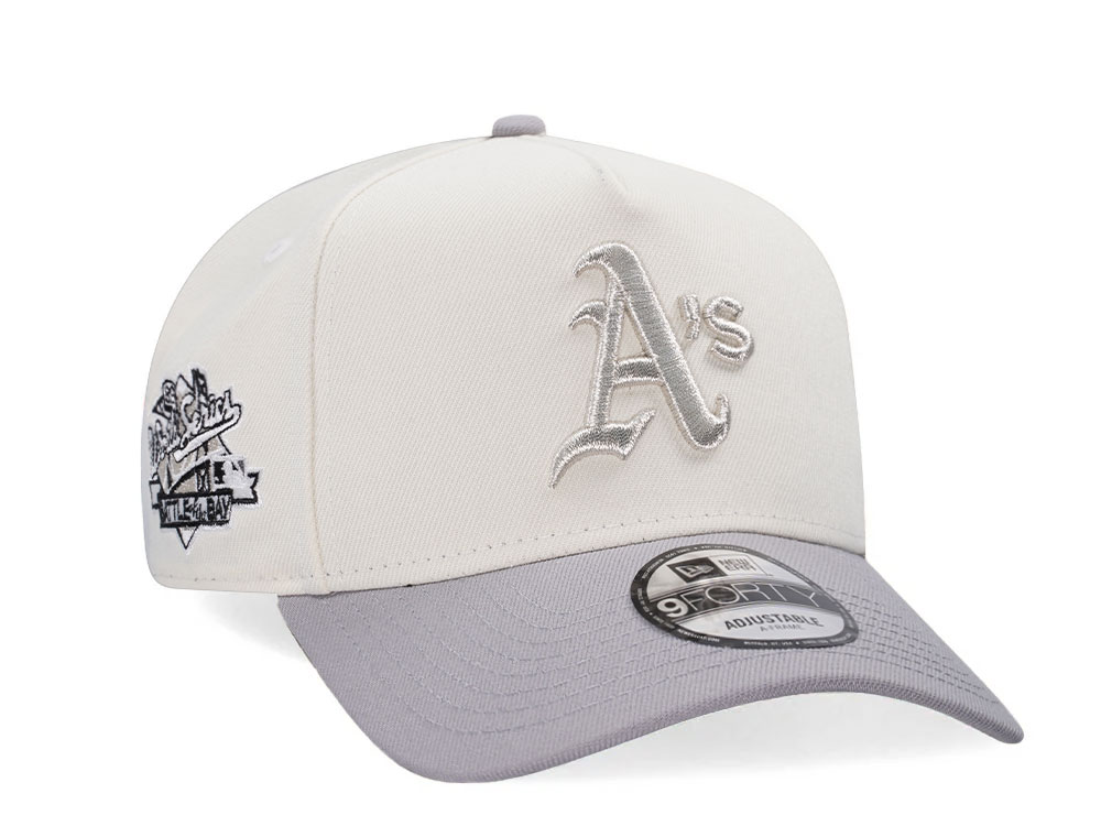 New Era Oakland Athletics World Series 1989 Metallic Chrome Two Tone 9Forty A Frame Snapback Cap