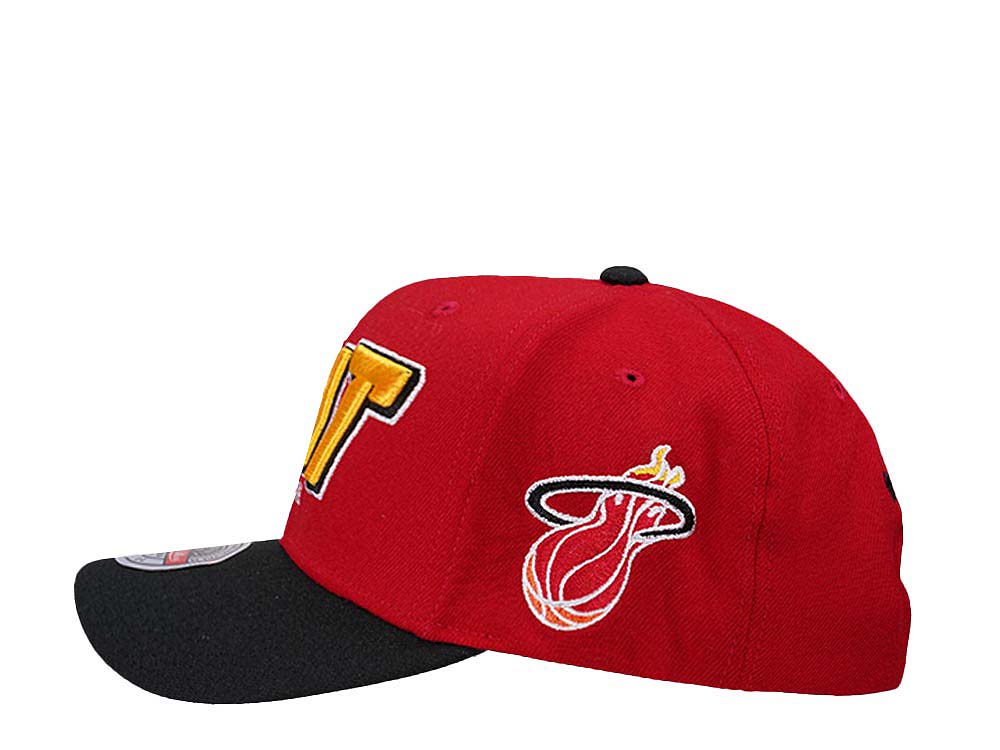 Mitchell & Ness Miami Heat Shredder Stretch Hardwood Classic Red Flex Snapback Cap