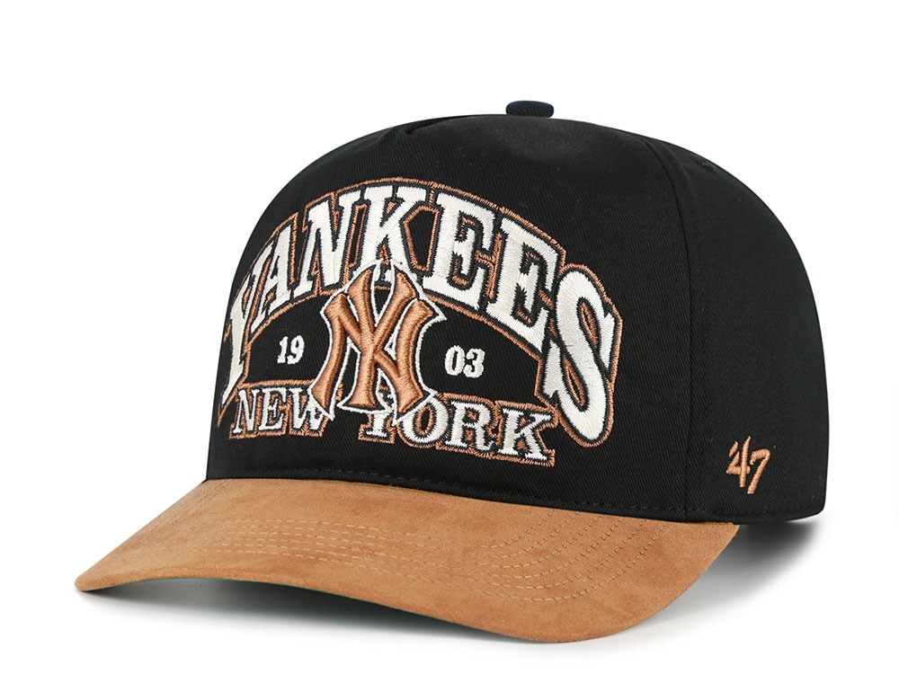 47 Brand New York Yankees Suede Visor Black Hitch Snapback Cap