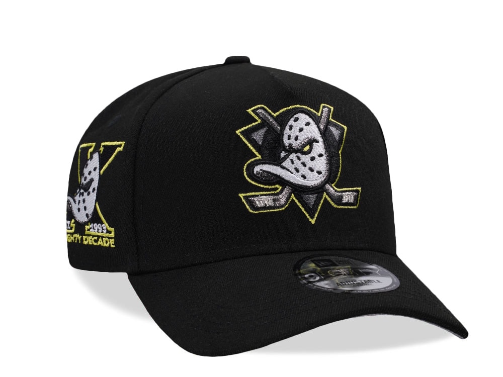 New Era Anaheim Ducks 10th Anniversary Neon Black Prime Edition 9Forty A Frame Snapback Cap