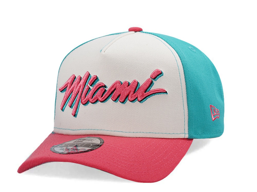 New Era Miami Heat Coral Two Tone Edition 9Forty A Frame Snapback Cap
