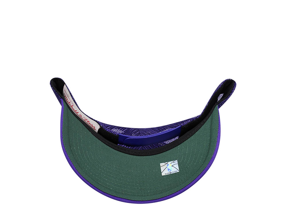 Mitchell & Ness Milwaukee Bucks Purple Billboard Trucker Snapback Cap
