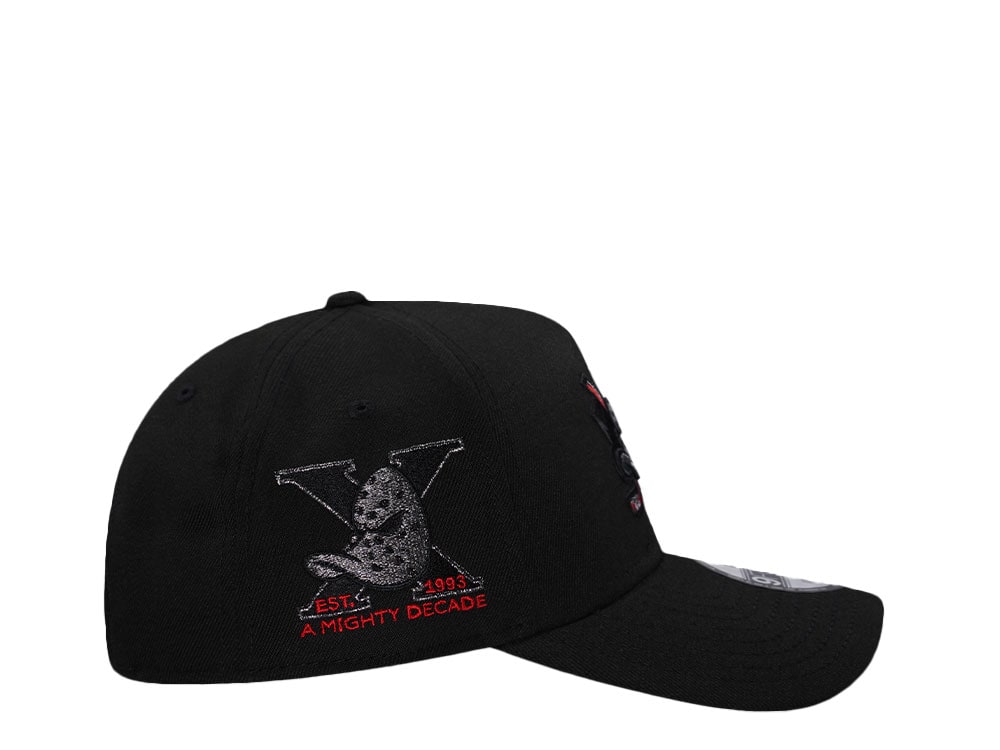 New Era Anaheim Ducks 10th Anniversary Metallic Blackout Red Edition 9Forty A Frame Snapback Cap