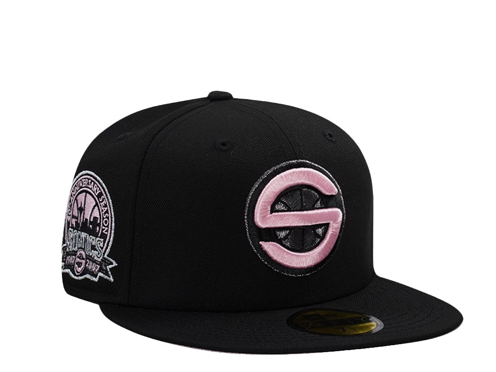 New Era Seattle Supersonics 40th Anniversary Pink Black Prime Edition 59Fifty Fitted Cap