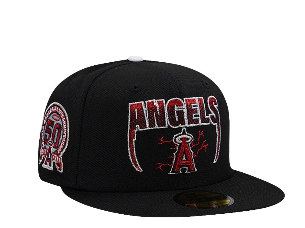 New Era Anaheim Angels 50th Anniversary Black Prime Edition 59Fifty Fitted Cap