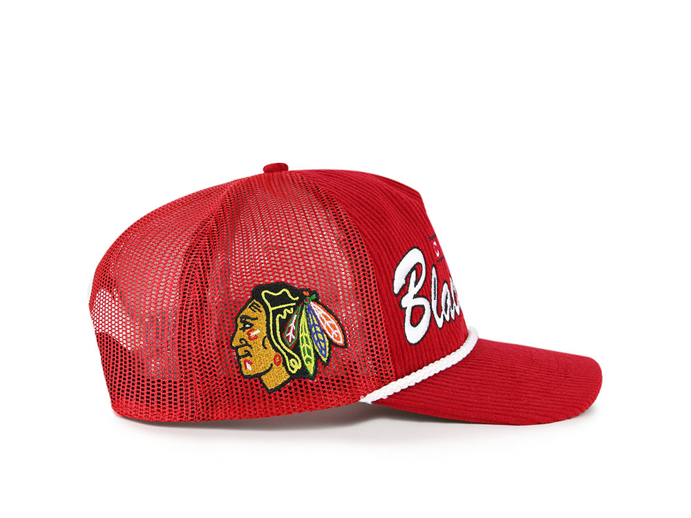 47Brand Chicago Blackhawks Red Double Header Edition Trucker Hitch Snapback Cap