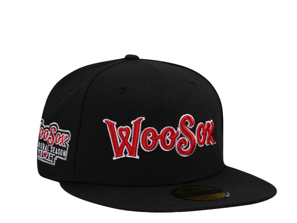 New Era Worcester Woo Sox Inaugural Season 2021 Black Prime Edition 59Fifty Fitted Cap