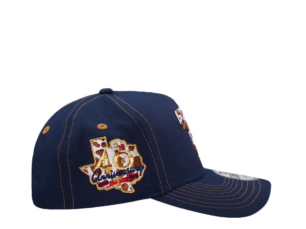 New Era Texas Rangers 40th Anniversary Cow Ocean Blue Prime Edition 9Forty A Frame Snapback Cap