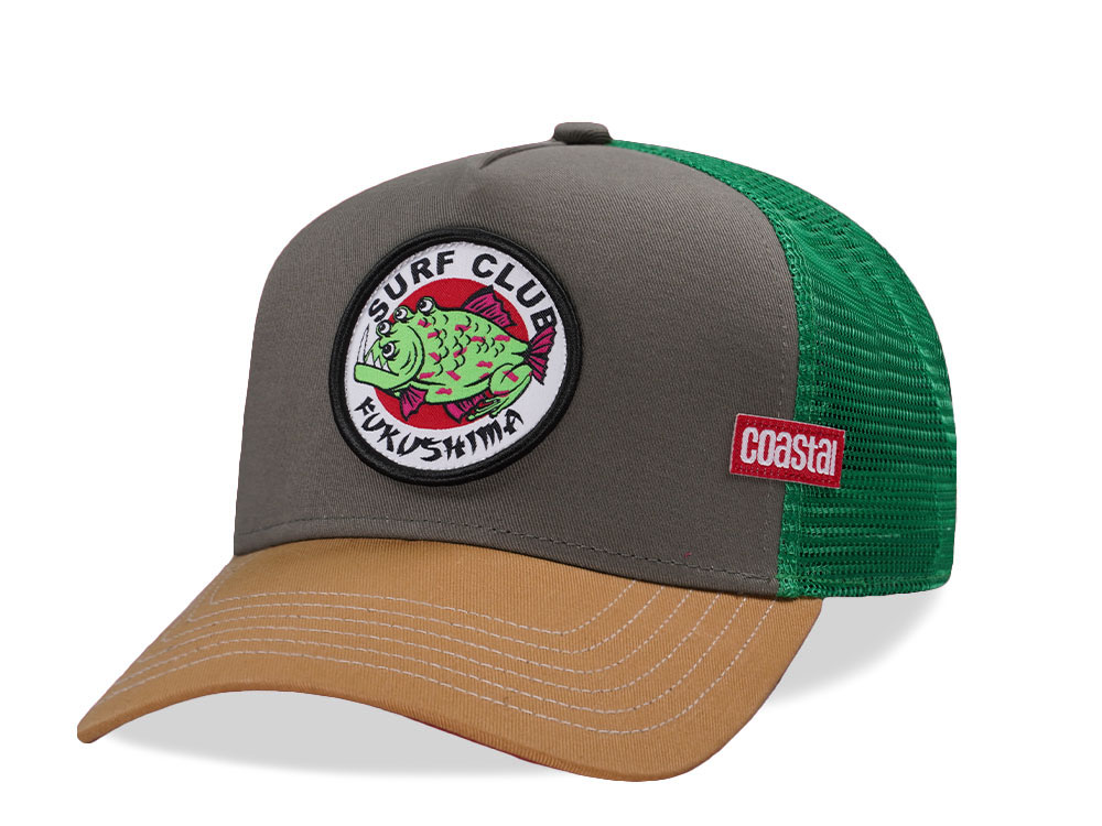 Djinns Fukushima Surf Club Olive Trucker Snapback Cap