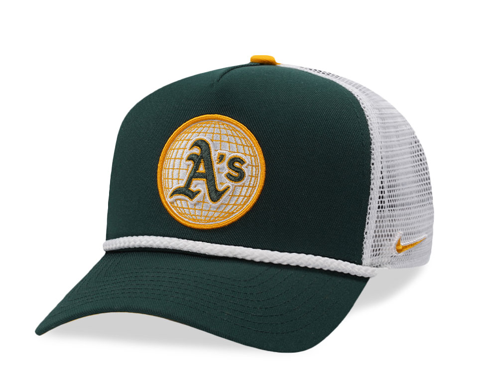 Nike Oakland Athletics Primetime Dri-Fit Rise Green Edition Trucker Snapback Cap