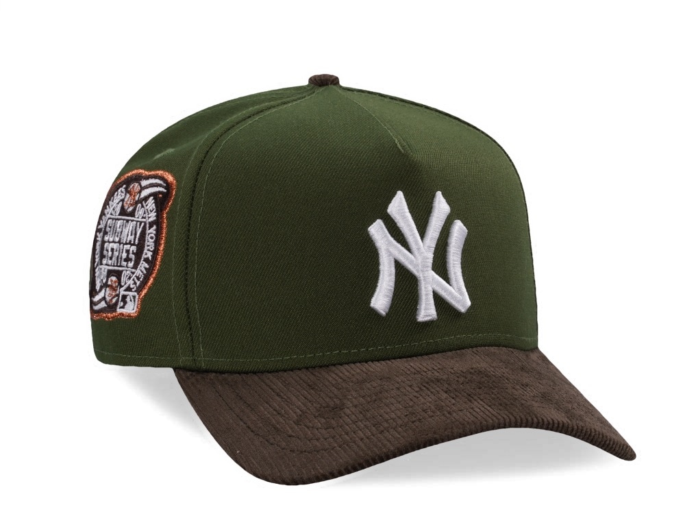 New Era New York Yankees World Series 2000 Rifle Green Walnut Corduroy Two Tone Edition 9Forty A Frame Snapback Cap