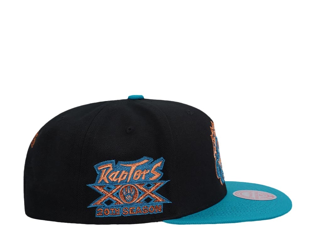 Mitchell & Ness Toronto Raptors 20th Anniversary Make Cents Black Two Tone Hardwood Classic Snapback Cap