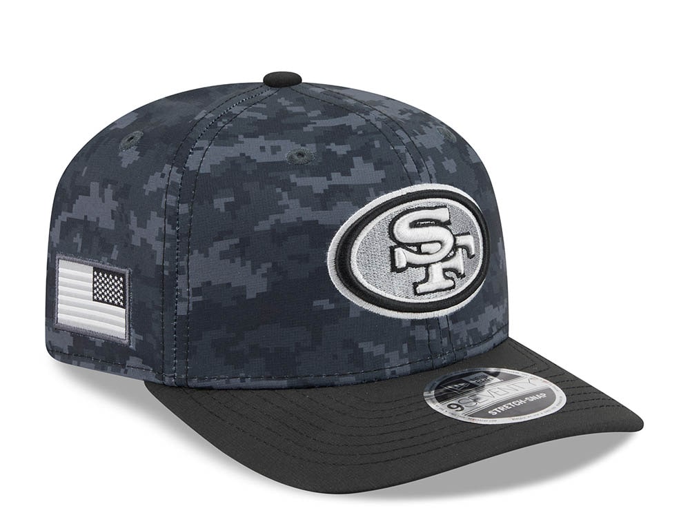 New Era San Francisco 49ers NFL Salute to Service 2026 Digi Camo Black 9Seventy Stretch Snapback Cap