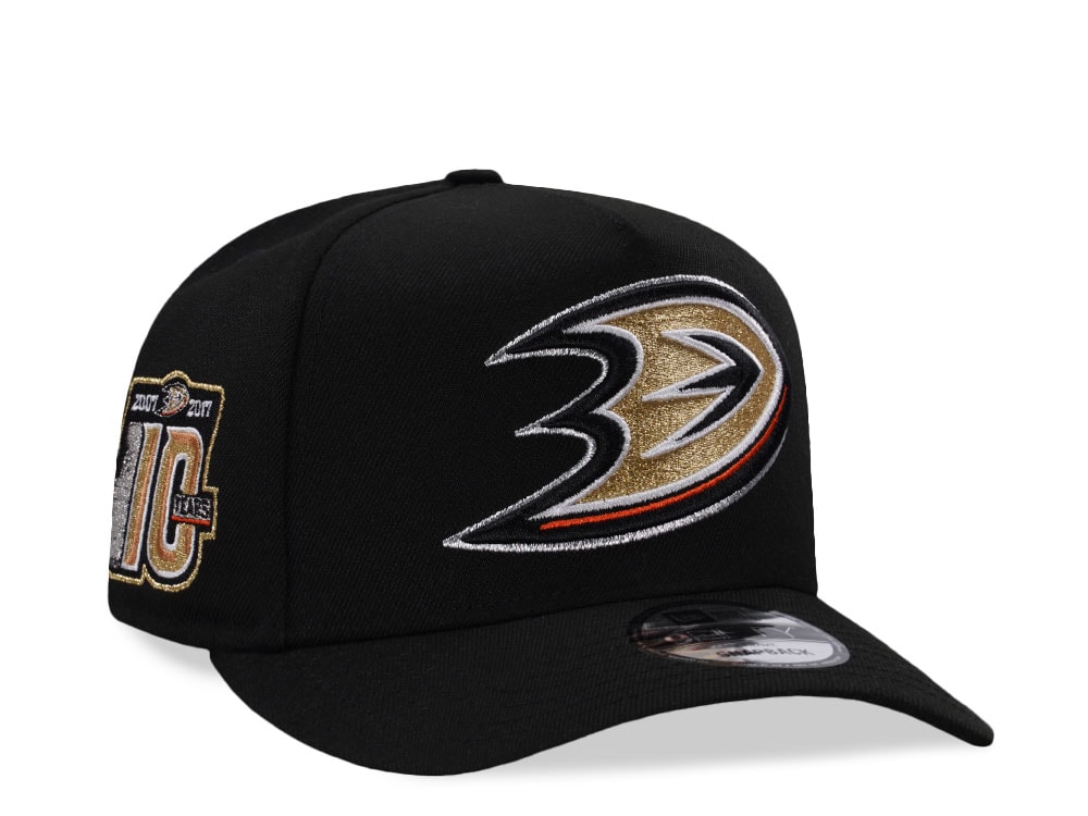 New Era Anaheim Ducks 10th Anniversary Black Prime Edition 9Fifty A Frame Snapback Cap